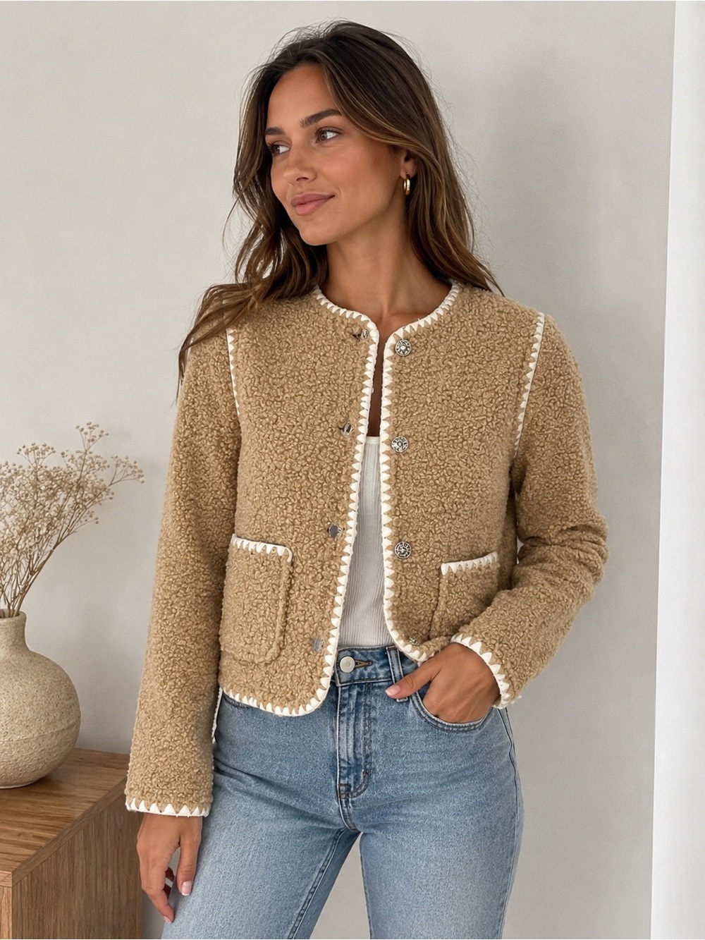 Bagatelle Collection Teddy Cropped Jacket